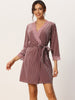Womens Velvet Pajamas Lace Long Sleeve Robe Two Piece Suit Loungewear Nightgowns
