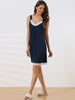 Womens Lace Trim Modal Nightgown Sleeveless Tank Nightshirt Lingerie