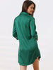 Womens Button Down Nightshirt Shirtdress 3/4 Sleeve Mini Nightgown Pajama