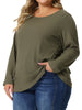 Waffle A Line Round Neck Long Sleeve Tunic