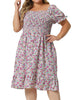 A Line Woven Elastic Cuff Waist Ruffle Dress