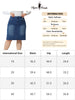 Plus Size Pencil Skirt for Women Casual Slim Side Slit Jean Denim Skirts