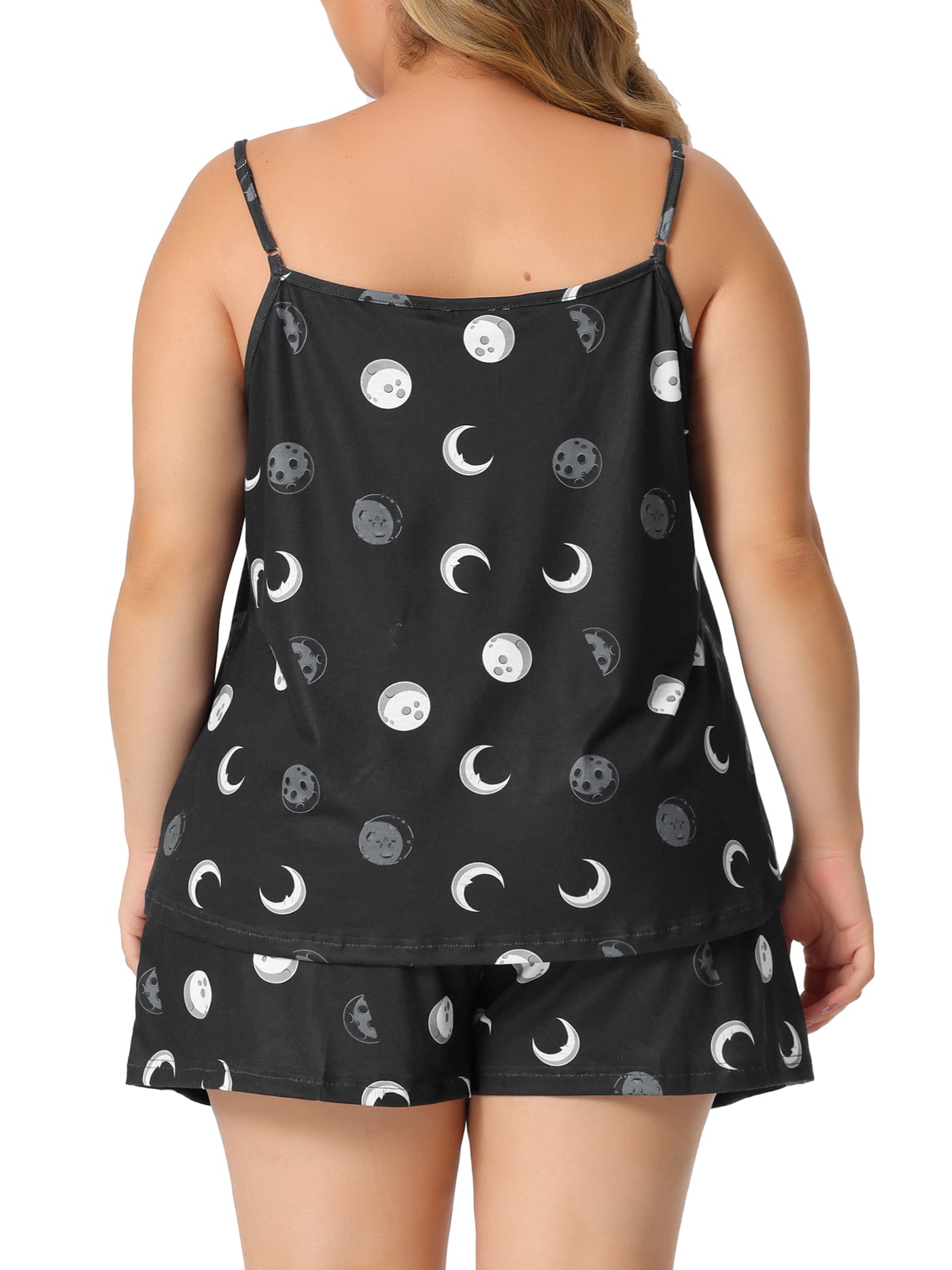 Bublédon Pajamas Set for Women Plus Size Cami Cherry Printed Elastic Waist Shorts Nightgown Loungewear