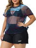 Glitter H Line Round Neck Short Sleeve Top