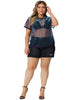 Glitter H Line Round Neck Short Sleeve Top