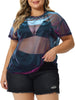 Glitter H Line Round Neck Short Sleeve Top