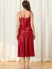Womens Satin Pajama Nightdress Nightshirt Sleepwear V-Neck Lounge Nightgown
