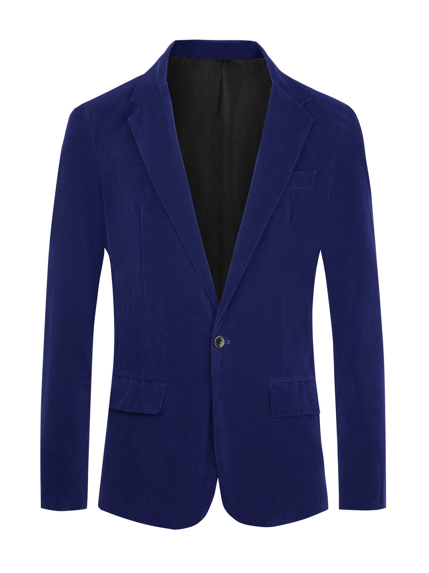 Bublédon Velvet Sports Coats for Men's Notch Lapel One Button Single Breasted Formal Blazers