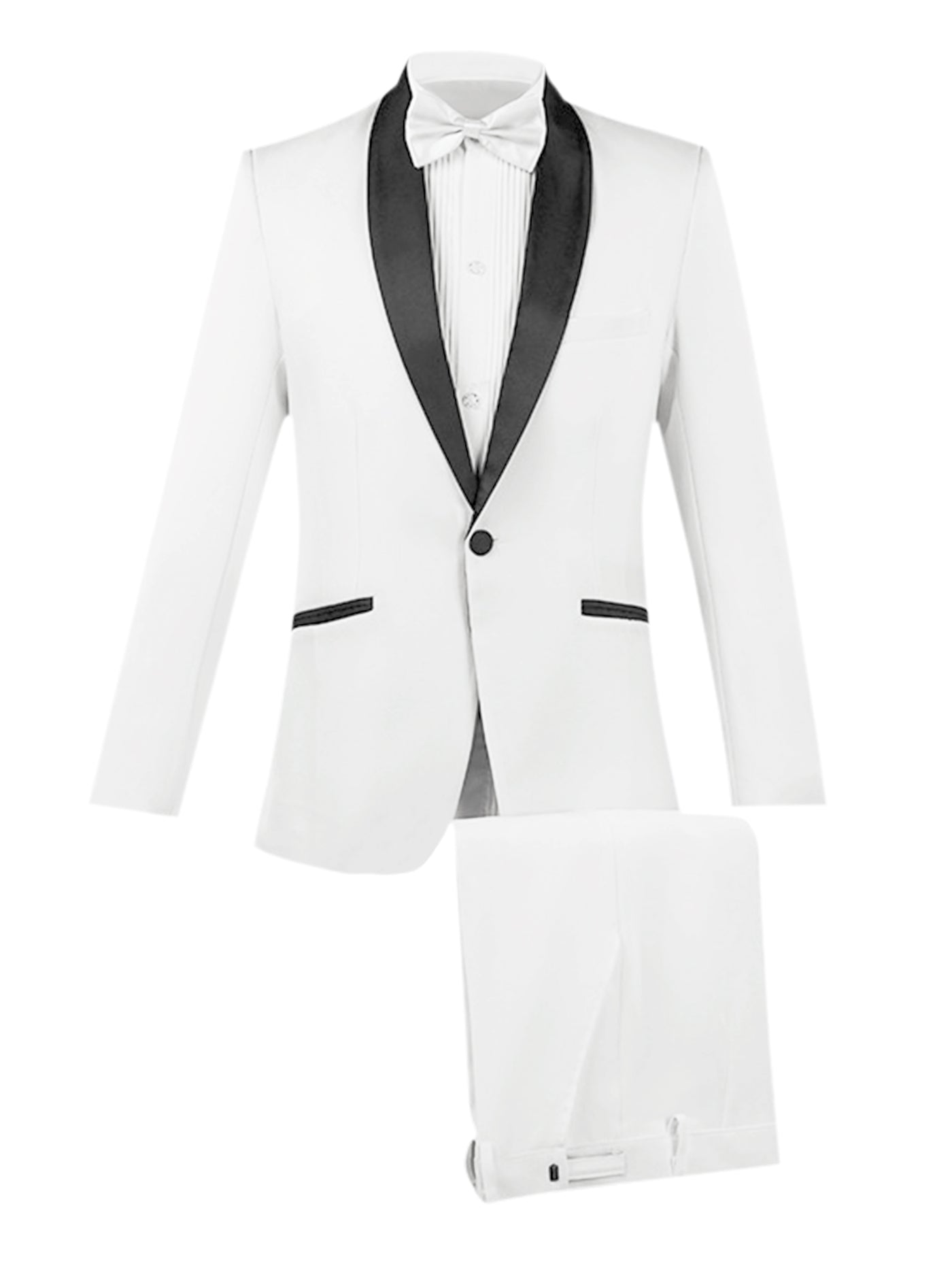Bublédon Two Piece Suit Set for Men's Slim Fit Shawl Lapel Party Prom Dress Blazer Pants