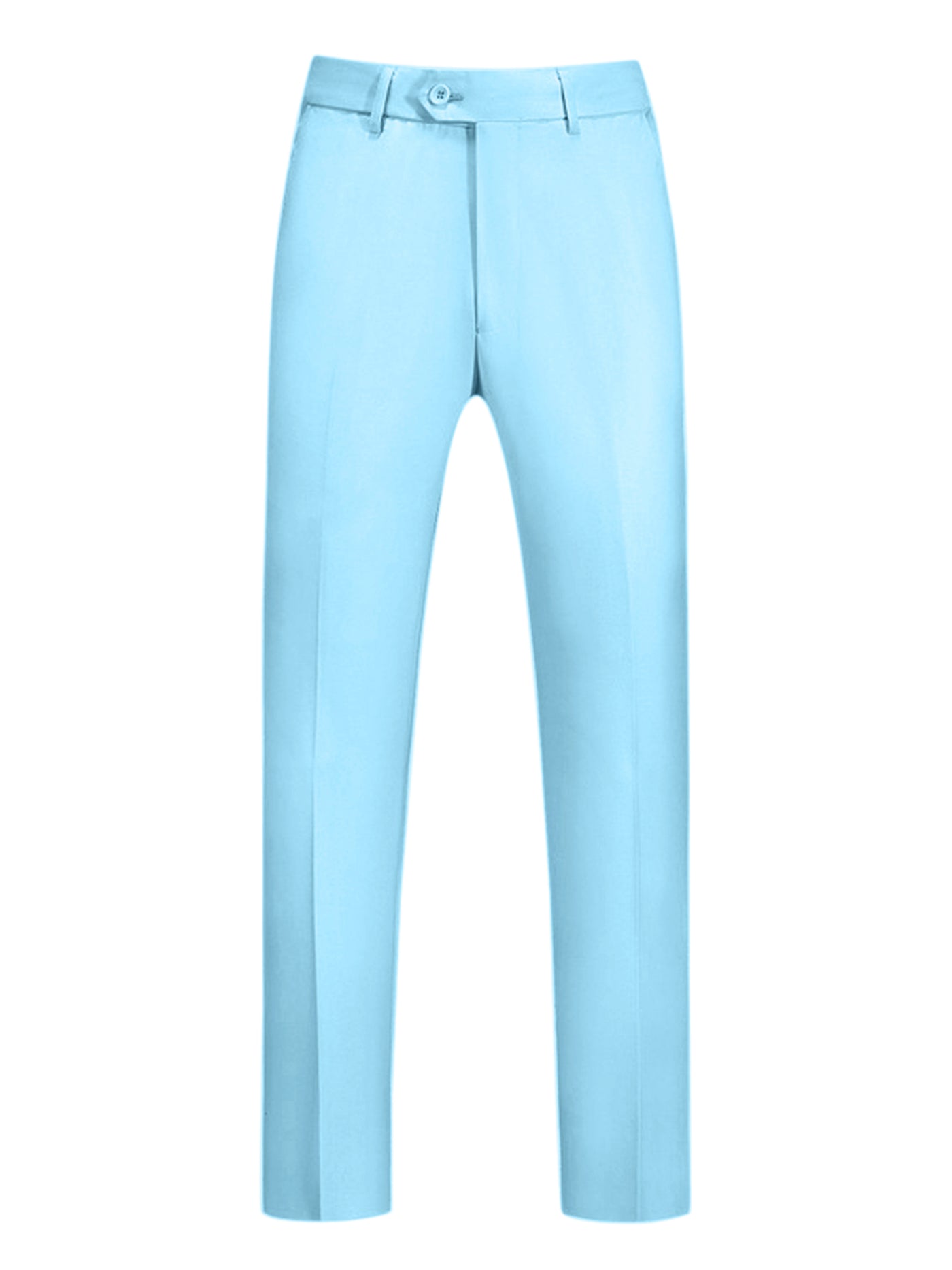 Bublédon Solid Dress Pants for Men's Business Button Closure Flat Front Formal Trousers