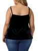 Velvet Camisole for Women Plus Size Adjustable Strap Lace Sleeveless Cami Tank Tops