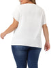Woven H Line Round Neck Tulip Sleeve Blouse