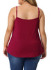 Plus Size Cami Tank for Women V-Neck Lace Front Camisole Spaghetti Strap Sleeveless Tops
