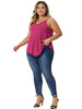 Plus Size Cami Tank for Women V-Neck Lace Front Camisole Spaghetti Strap Sleeveless Tops