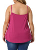 Plus Size Cami Tank for Women V-Neck Lace Front Camisole Spaghetti Strap Sleeveless Tops
