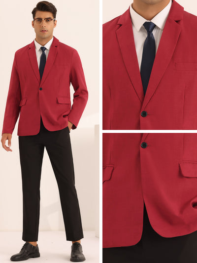 Formal Blazers for Men's Slim Fit Solid Color Prom Business Sports Coats