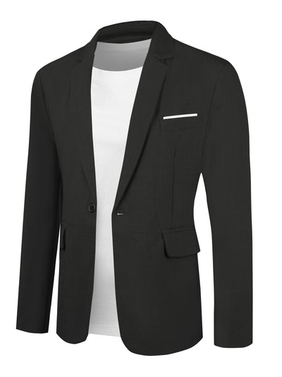 Business Sports Coats for Men's Singled Breasted One Button Suit Blazers