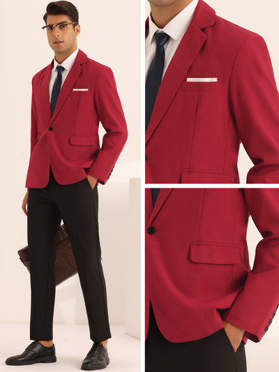 Business Sports Coats for Men's Singled Breasted One Button Suit Blazers
