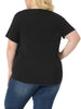 Plus Size Blouses for Women Casual Basic Round Neck Short Sleeve Knit Tee Tops
