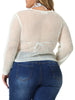 Cable H Line V Neck Long Sleeve Cover Up