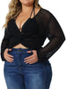 Cable H Line V Neck Long Sleeve Cover Up