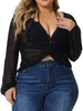 Cable H Line V Neck Long Sleeve Cover Up