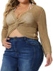 Cable H Line V Neck Long Sleeve Cover Up