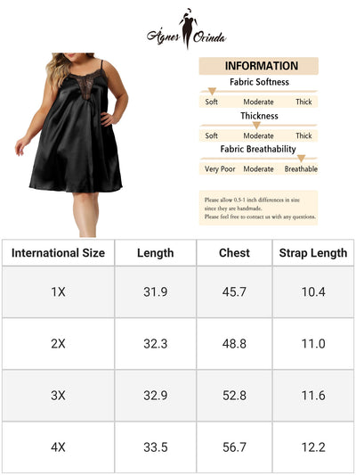 Plus Size Nightgown for Women Lace Nightgowns Spaghetti Lounge Sleep Dress