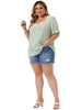 Woven H Line Sweetheart Neck Elastic Cuff Blouse