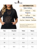 Mesh Top for Women Plus Size Silver Star Print Round Neck Short Sleeve Club Sheer Crop Tops
