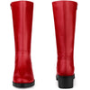 Perphy Round Toe Side Zip Low Chunky Heels Mid Calf Boots for Women