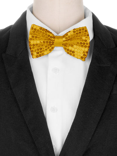 Men's Sequin Adjustable Neck Length Solid Color Bow Ties for Prom Party