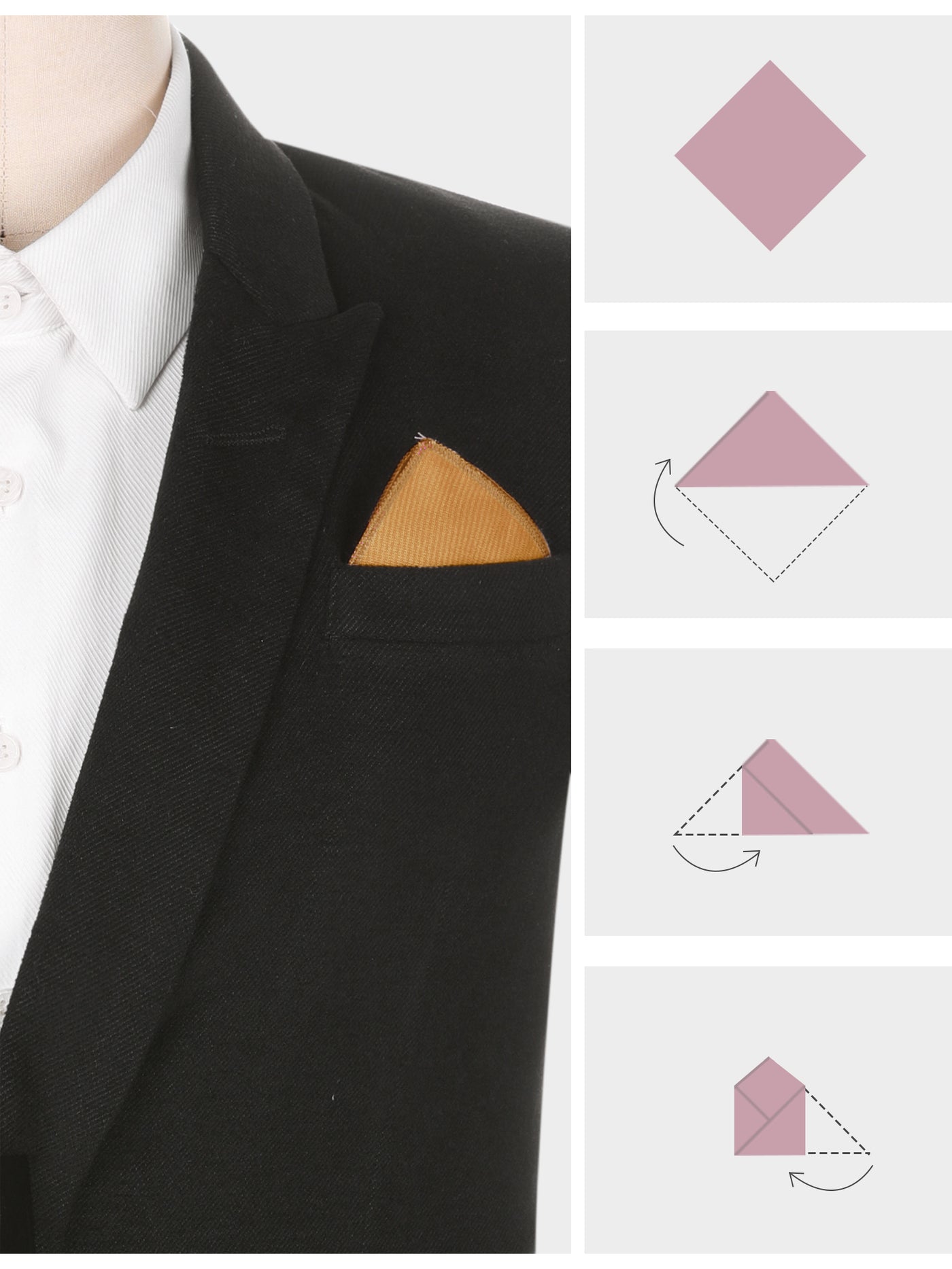 Bublédon Men's Cotton Handkerchiefs Classic Solid Color Pocket Squares for Formal Suit
