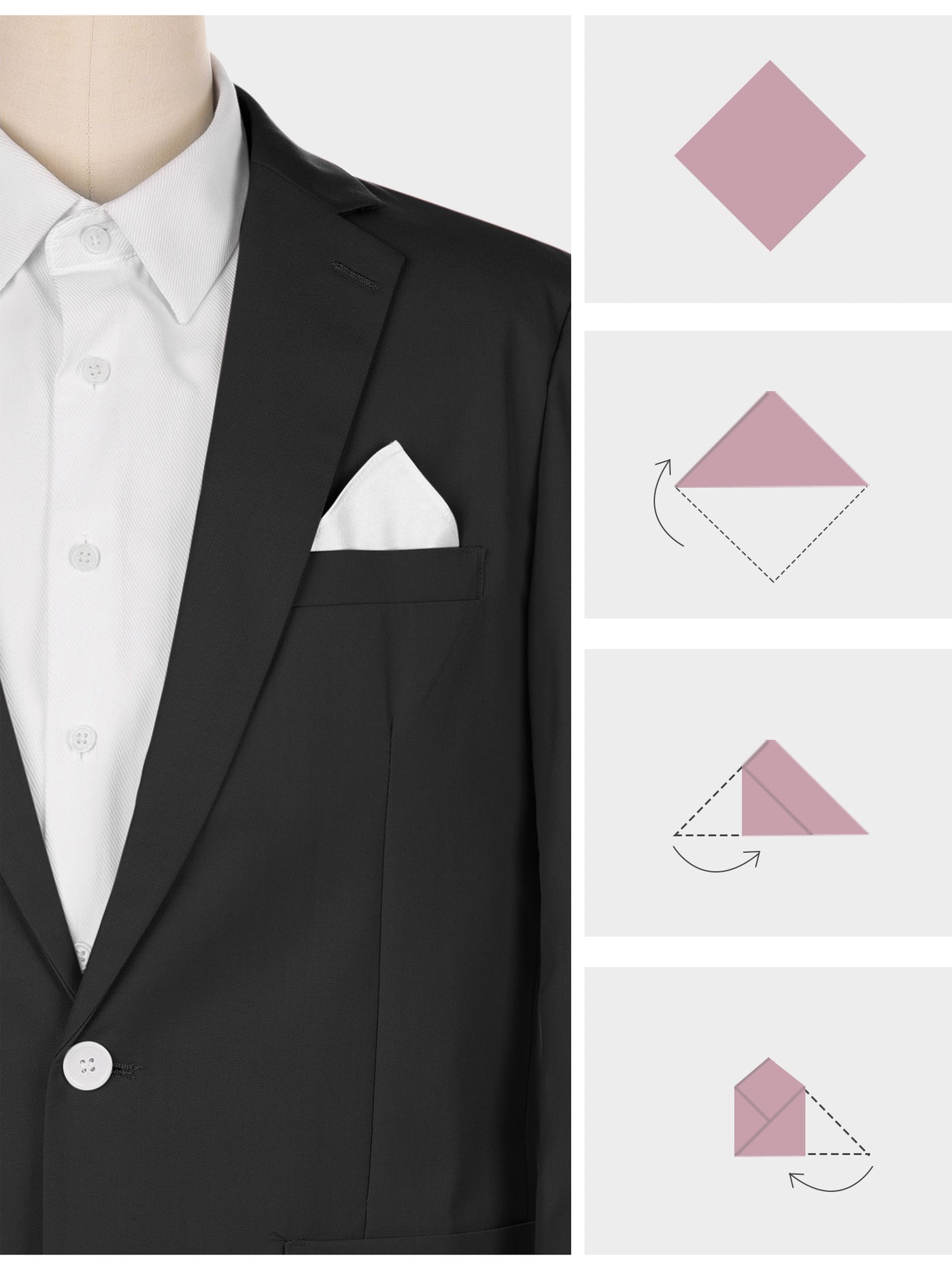 Bublédon Cotton Handkerchiefs Color Pocket Squares for Men Tuxedo