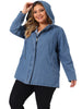 Enzyme Wash H Line Hood Long Sleeve Jacket
