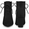 Perphy Pointed Toe Lace Up Block Heel Ankle Boots for Women