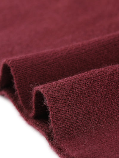 Women's 2023 Fall Winter Long Sleeve Cut Out Round Neck Color Block Slit Hem Knit Sweater Midi Dress