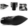 Perphy Plaid Pointy Toe Rhinestone Bow Decor Zipper Chunky Heels Ankle Boots for Women