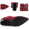 Perphy Plaid Pointy Toe Rhinestone Bow Decor Zipper Chunky Heels Ankle Boots for Women