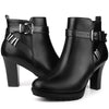 Perphy Platform Block Heel Buckle Ankle Boots for Women