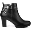 Perphy Platform Block Heel Buckle Ankle Boots for Women