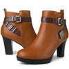 Perphy Platform Block Heel Buckle Ankle Boots for Women
