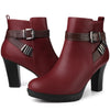 Perphy Platform Block Heel Buckle Ankle Boots for Women