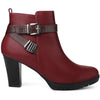 Perphy Platform Block Heel Buckle Ankle Boots for Women