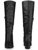 Perphy Slouchy Square Toe Chunky Heel Knee High Boots for Women