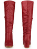 Perphy Slouchy Square Toe Chunky Heel Knee High Boots for Women
