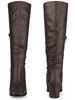 Perphy Slouchy Square Toe Chunky Heel Knee High Boots for Women