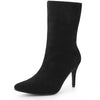 Perphy Pointed Toe Foldable Slip on Stiletto Heels Ankle Boots for Women