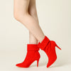 Perphy Pointed Toe Foldable Slip on Stiletto Heels Ankle Boots for Women