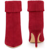 Perphy Pointed Toe Foldable Slip on Stiletto Heels Ankle Boots for Women